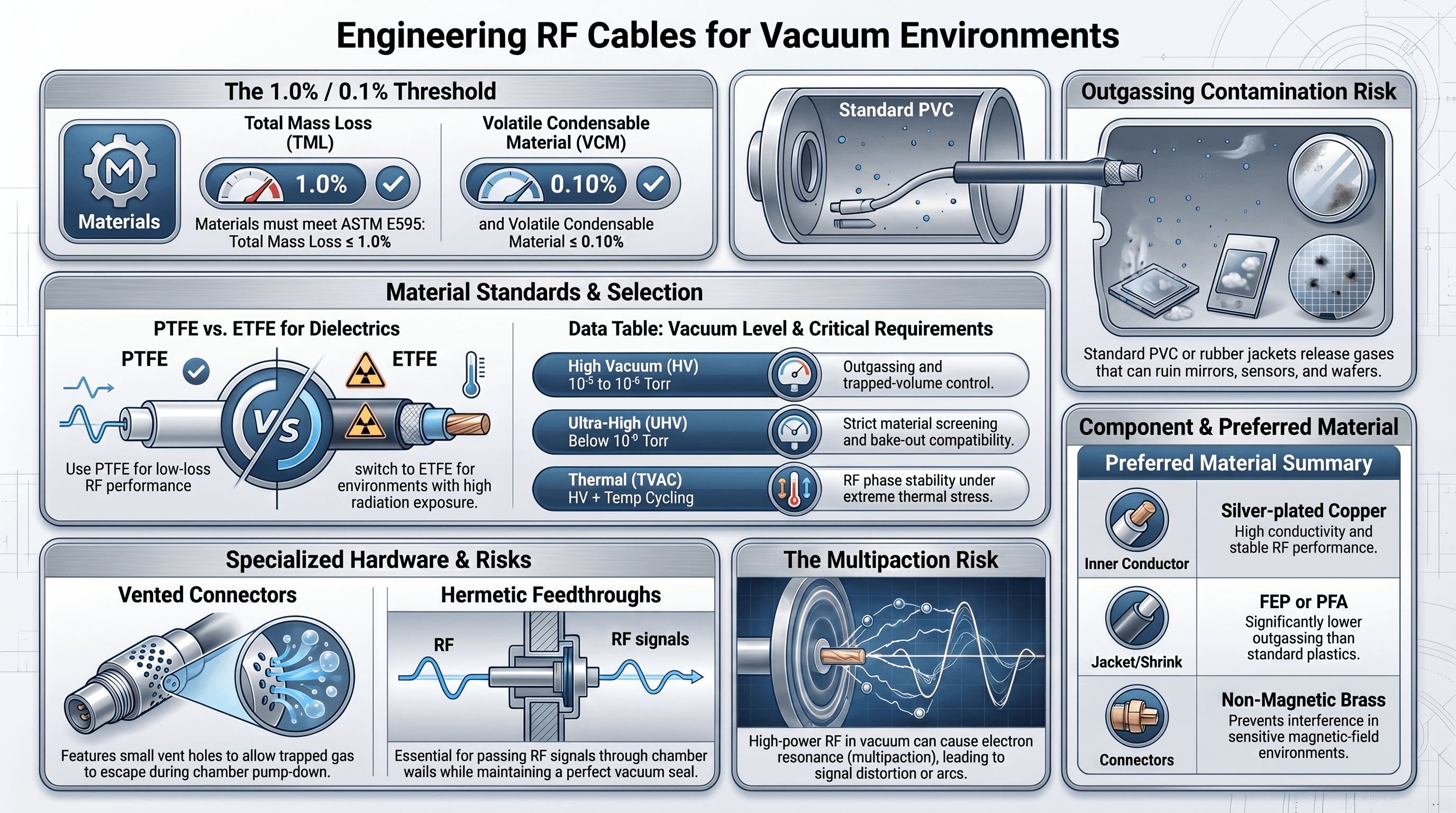 Engineering RF cables for vacuum systems — professional cable assemblies for vacuum chambers and TVAC systems
